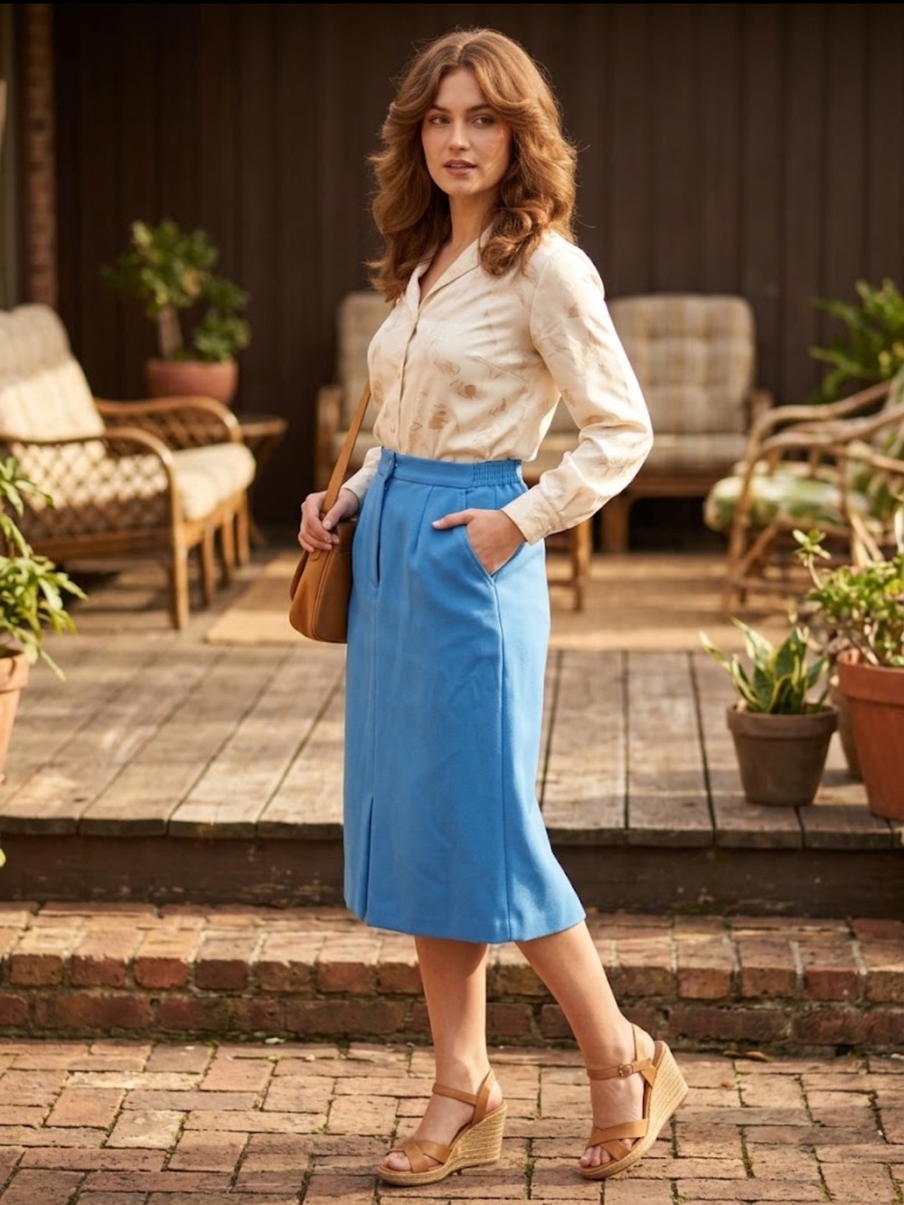 Dallairds vintage Bright Blue Women's Pencil Skirt size 10